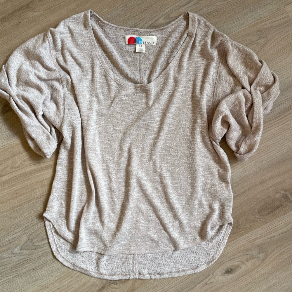 Casual Beige Short Sleeve Top